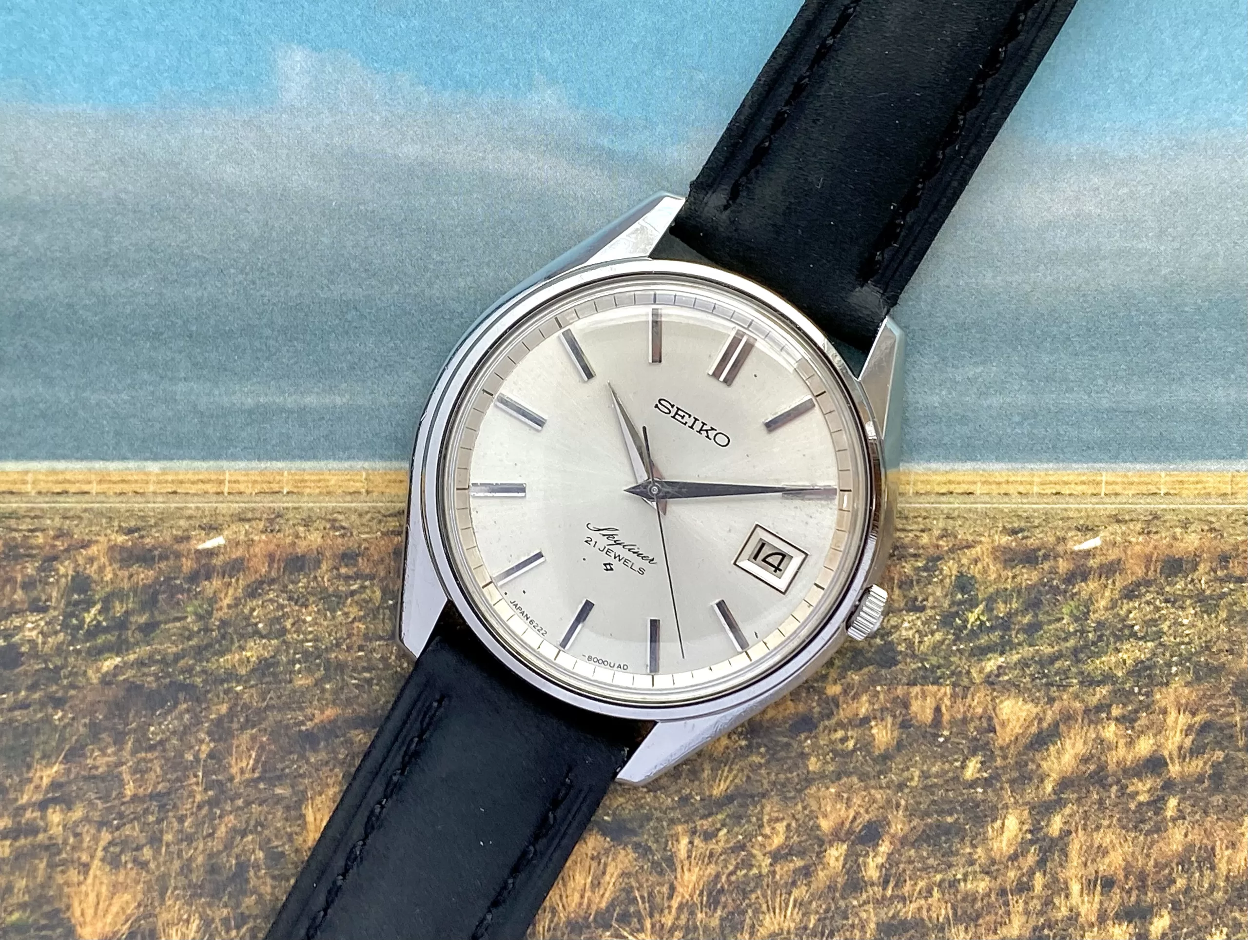 Seiko Skyliner 6222-8000 21 Jewel Vintage 38mm Oversized Manual Wind Watch  - Summit Watch Company